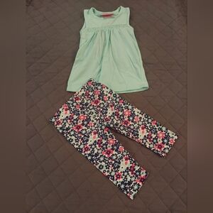 Light Green Set With Flower Leggings